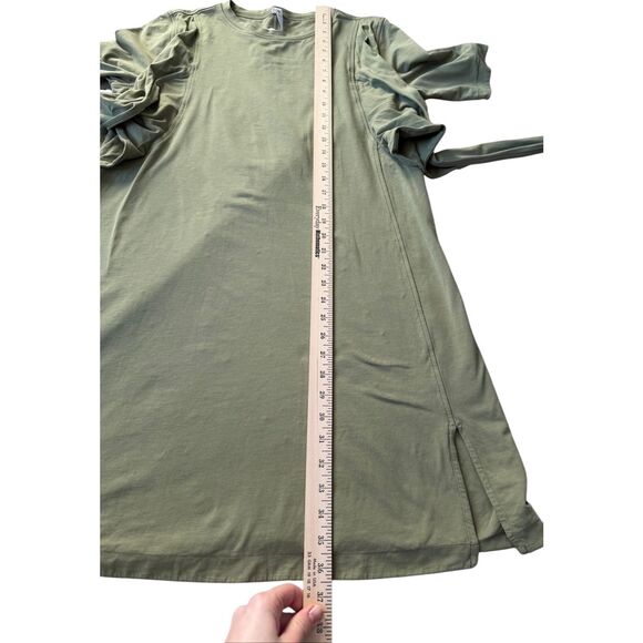 Lululemon Cotton Wrap-Front T-Shirt Dress Green Women's Size 10 Athlrisure Short - Picture 6 of 9